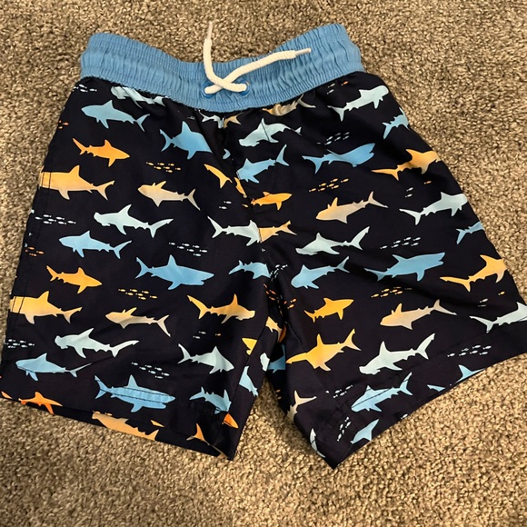Boys Shark Themed Swim Trunks 4T - Picture 2 of 6